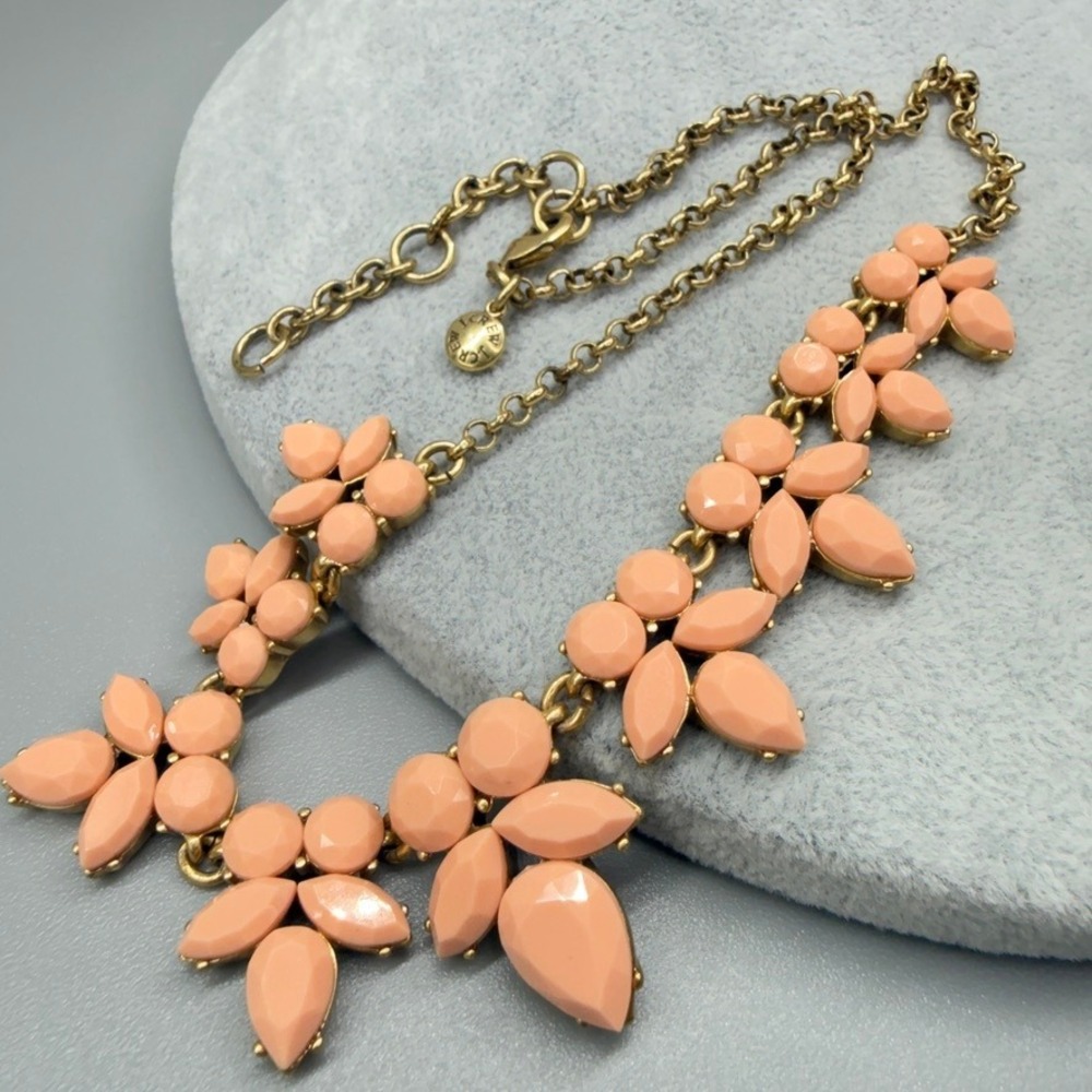 J.Crew Bib Necklace 16-18" Pastel Rhinestones Adjustable Summer Spring Statement
